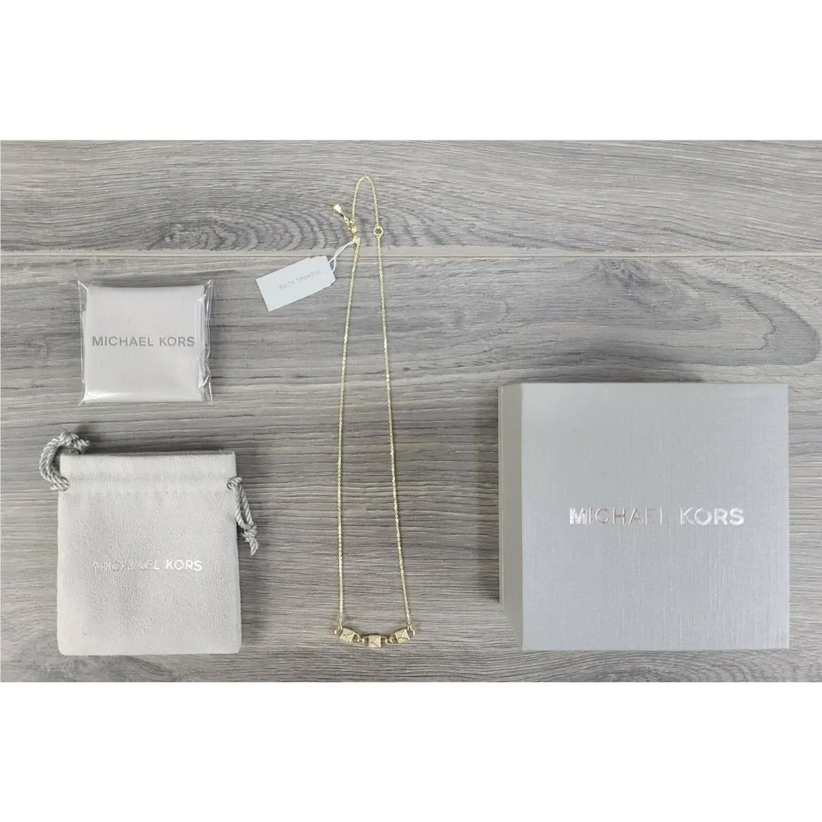Michael Kors Pave Link Necklace Gold