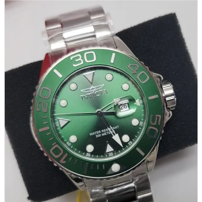 Invicta Grand Diver 47mm Green Dial Stainless Steel 300M Mens Watch - Dial: Green, Band: Silver, Bezel: Green