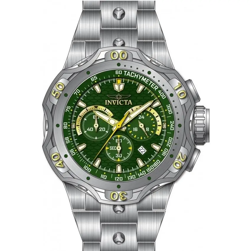 47762 Venom Combat Chronograph Green Dial Steel Quartz 52.5MM G by Invicta