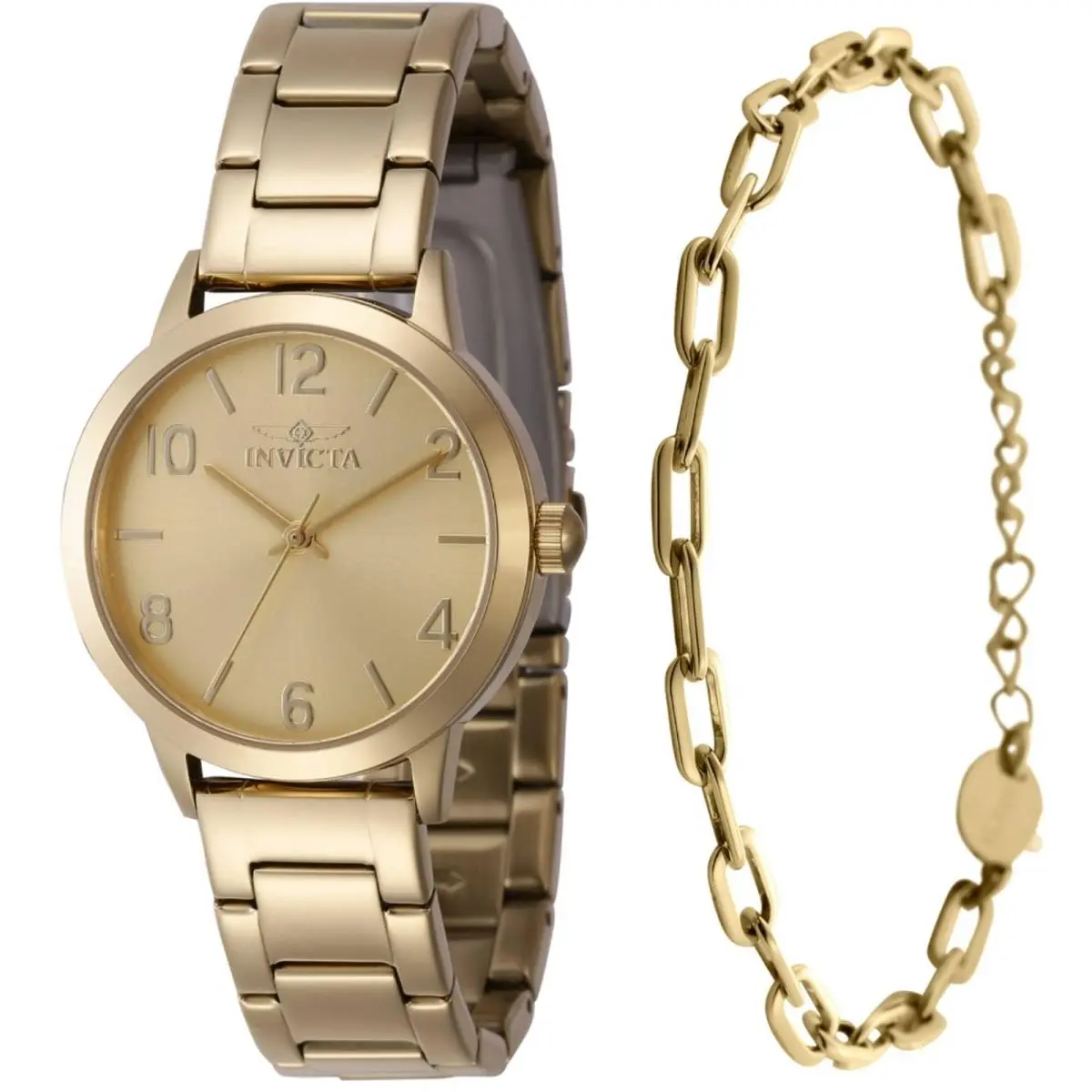 Invicta Women`s Watch with Bracelet Set Wildflower Quartz Gold Tone Dial 47271
