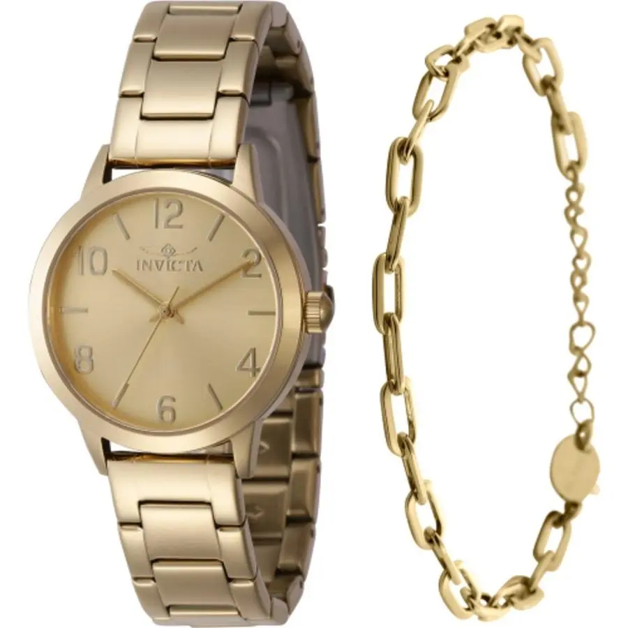 Wildflower Quartz Gold Dial Ladies Watch 47271 with Bracelet by Invicta