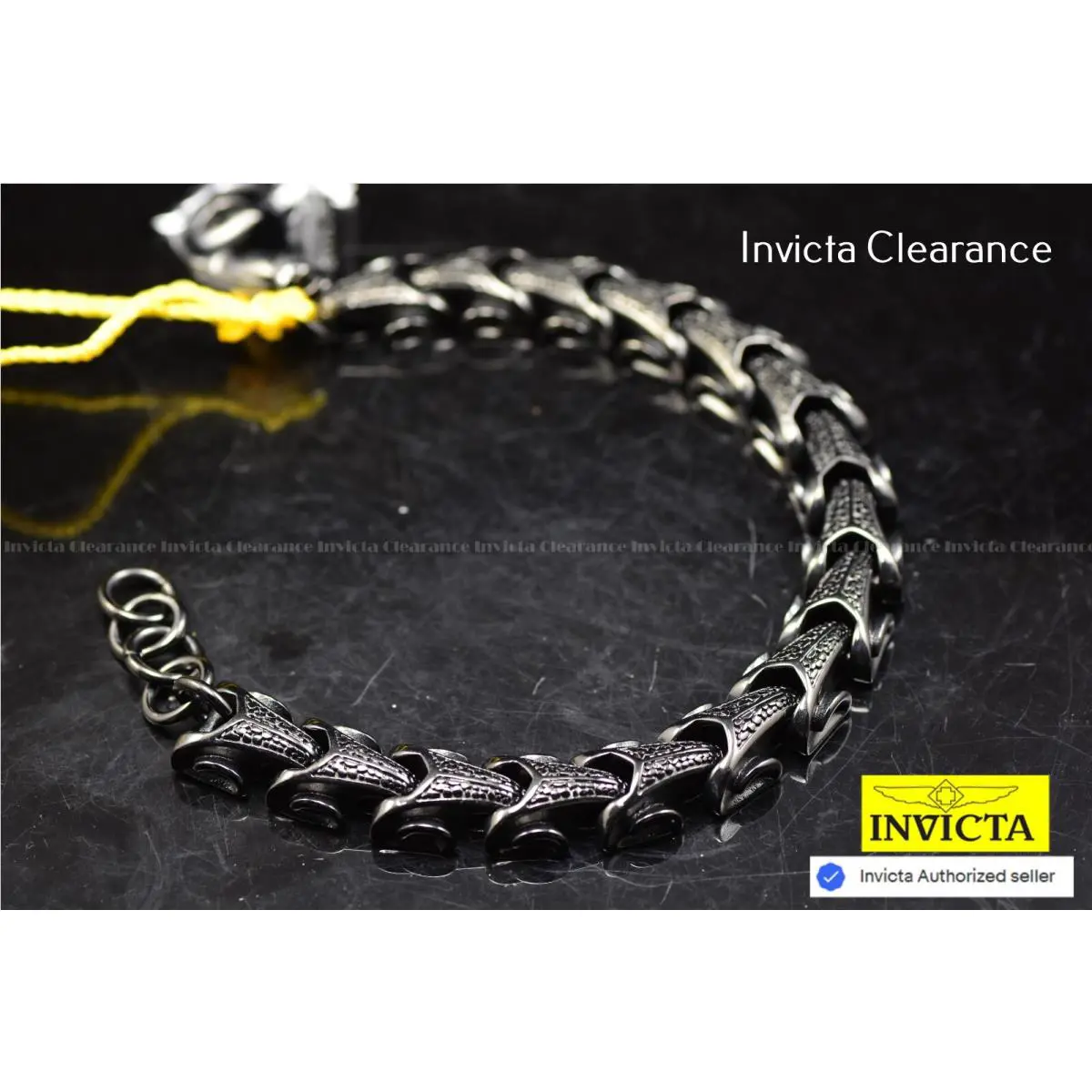 Invicta Men`s Elements Black Stainless Steel 233mm Bracelet 39628