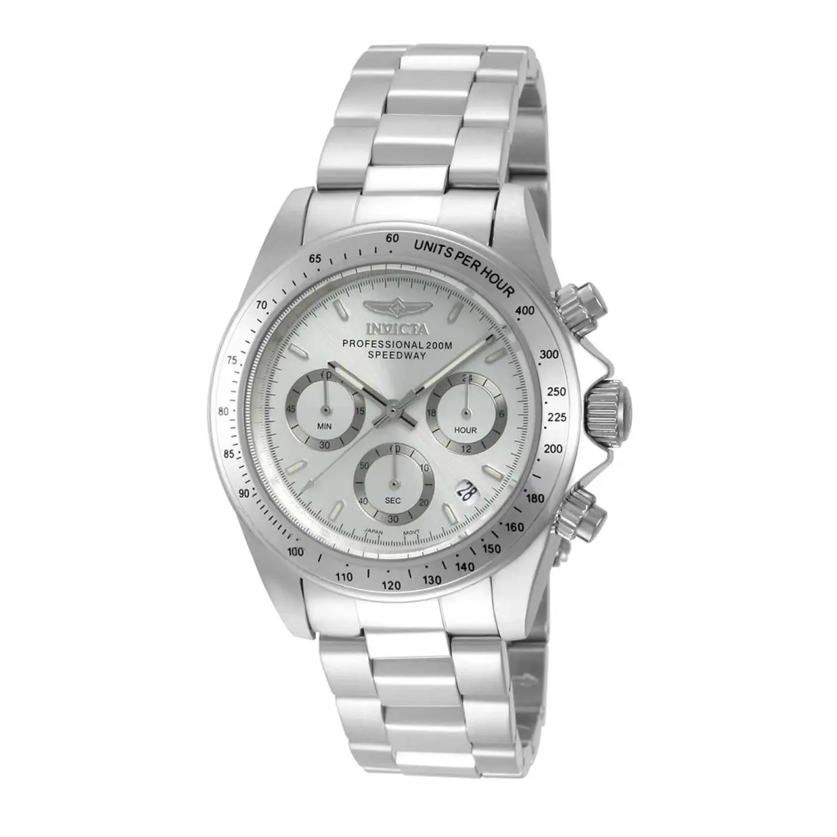 Invicta Men`s Watch Speedway Chronograph Silver Dial Stainless Steel 14381 - Face: Silver, Dial: Silver, Band: Silver