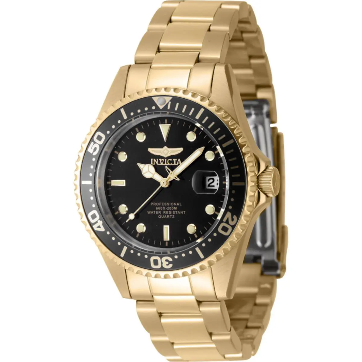 Invicta Men`s Watch Pro Diver Quartz Black Dial Yellow Gold Bracelet 8936OB - Dial: Black, Band: Yellow
