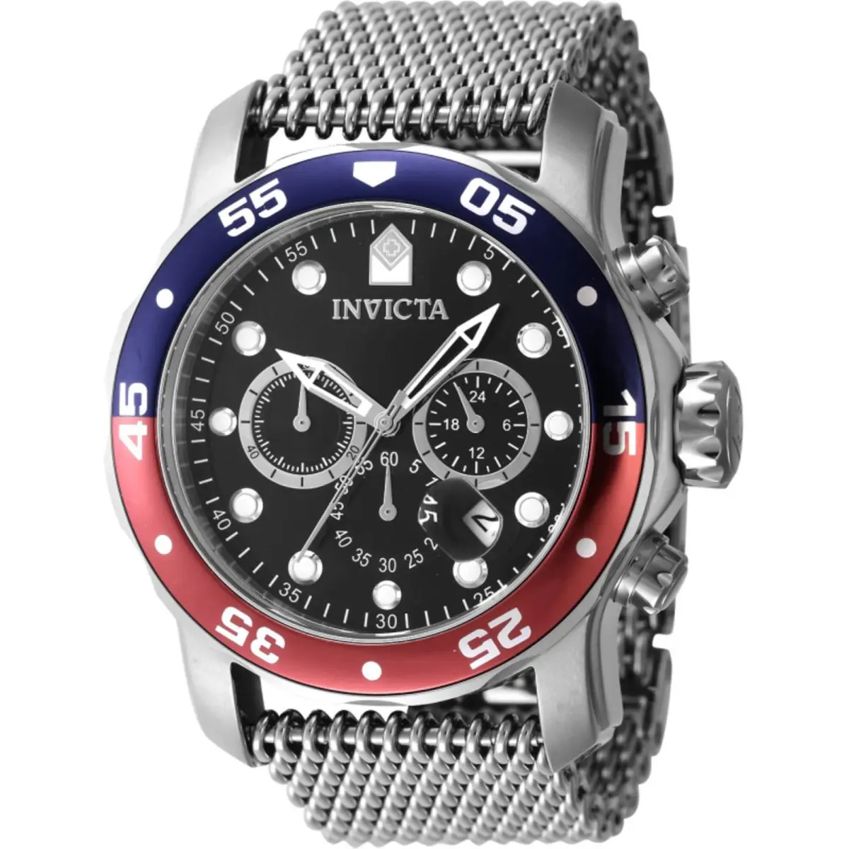 Men`s Watch Pro Diver Chronograph Quartz Black Dial Mesh Bracelet 47630 by Invicta