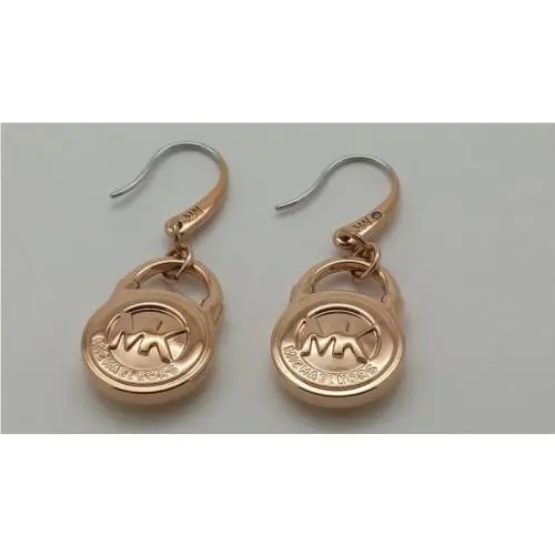 New-michael Kors Rose Gold Tone MK Pad Lock Drop Earrings MKJ2959 by Michael Kors