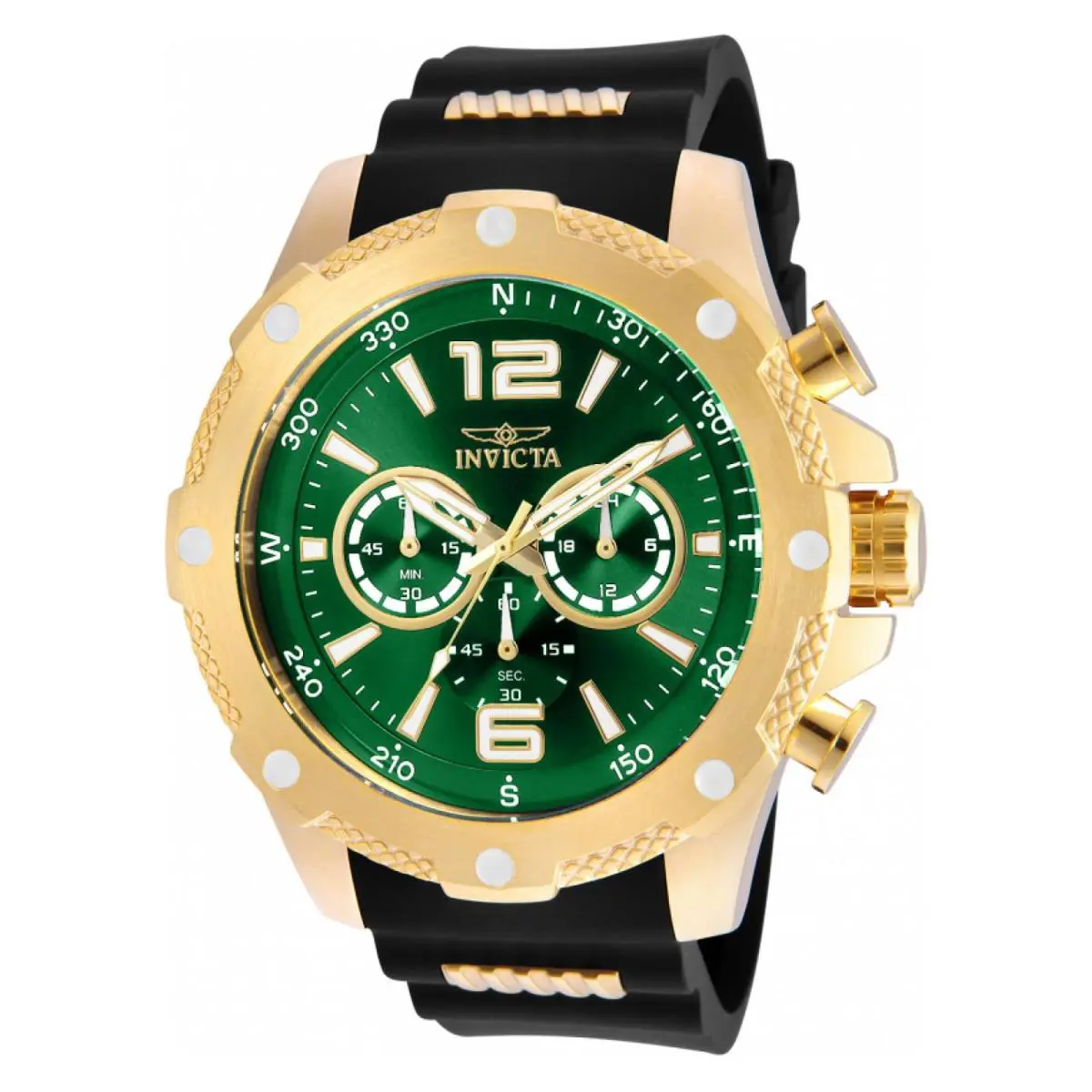 Watch Invicta 19661 I-force Men 50 Stainless Steel - Dial: Gold, Band: Black, gold