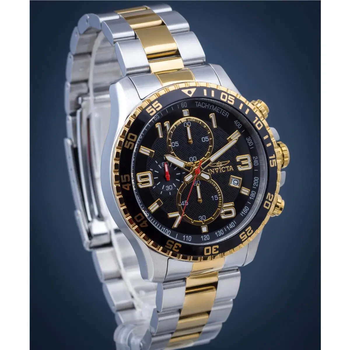 Invicta 14876 Men`s 45mm Specialty Chronograph Silver Gold Two Tone SS Watch