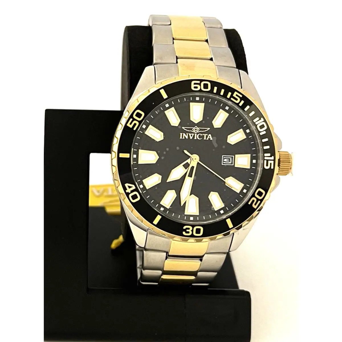 Invicta Mens Pro Diver Silver with Gold Stainless Steel Watch 47342