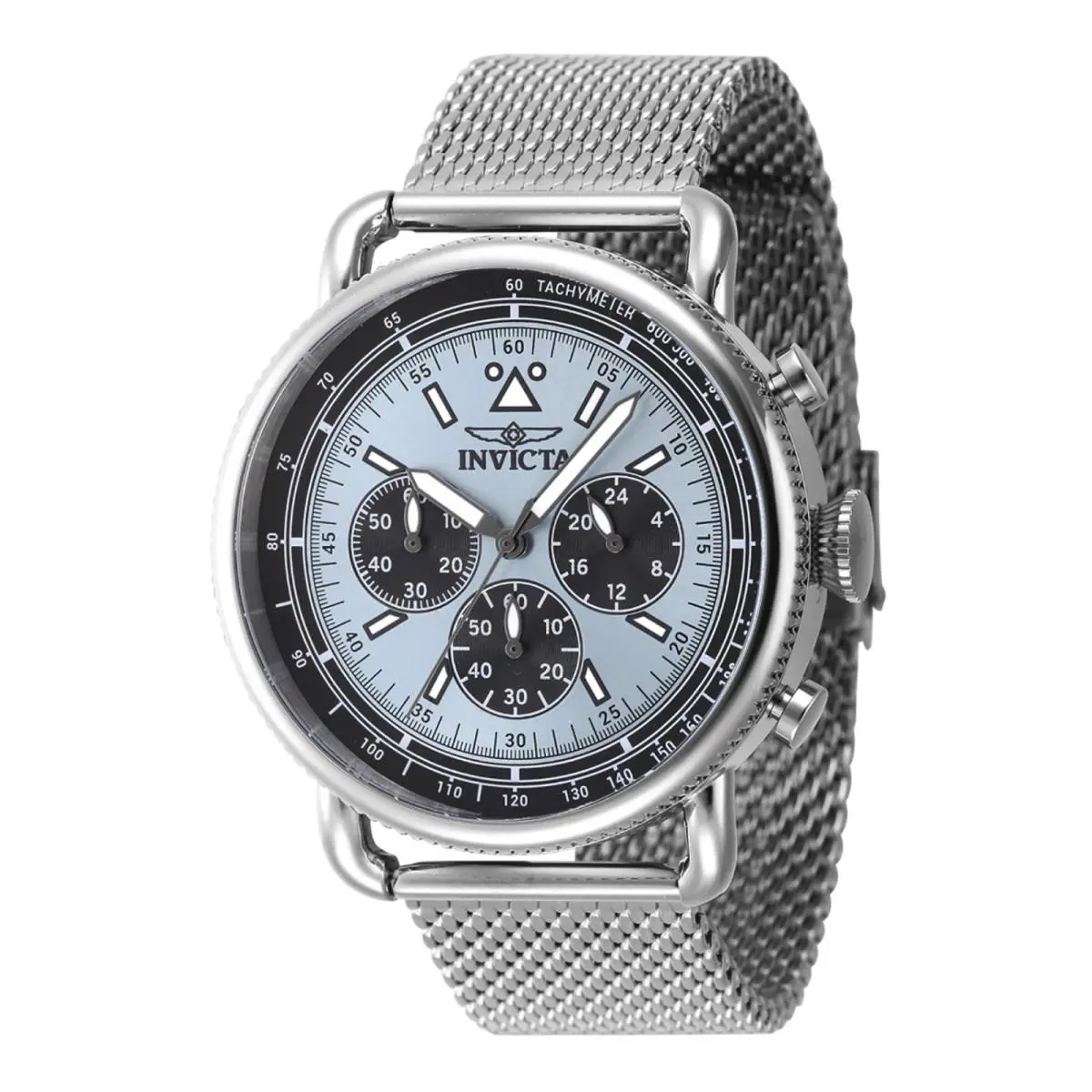 Invicta Men`s Watch Speedway Chrono Blue Dial Silver Tone Mesh Bracelet 47359
