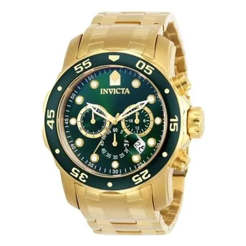 Men`s 0075 Pro Diver Chronograph 18k Gold-plated Watch by Invicta