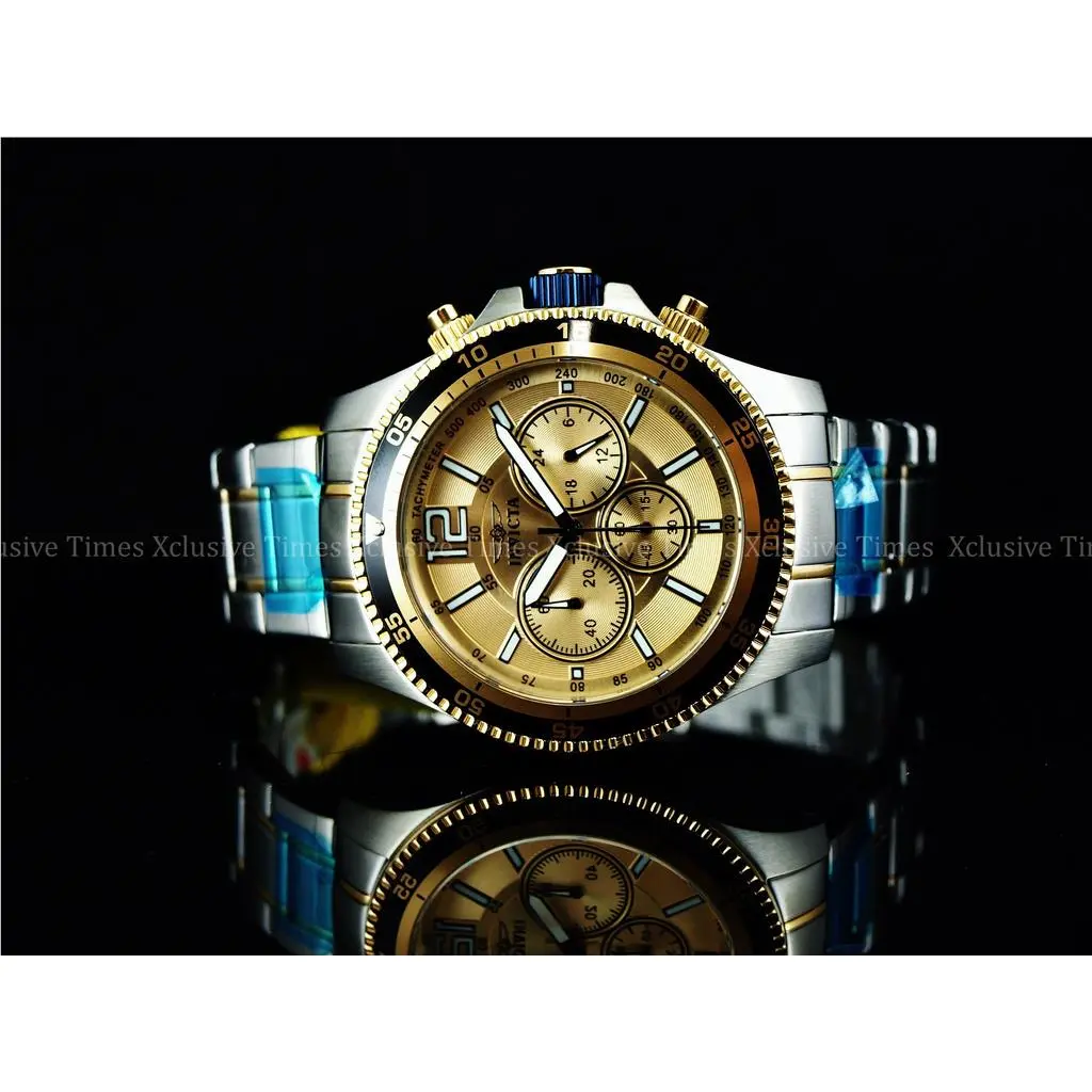 Invicta Men Pilot Navigator Specialty Tachymeter VD54 Chrono 2Tone SS Watch
