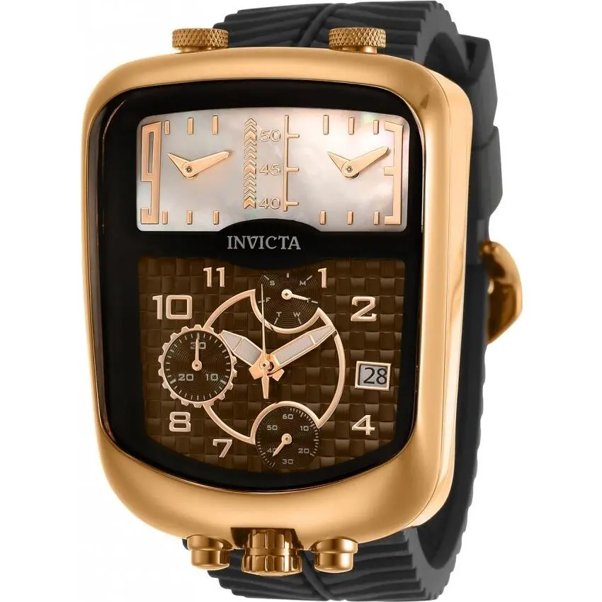 Invicta 29706 Men`s 42mm S1 Rally Dakar Chronozone Rose Gold Triple Time Watch