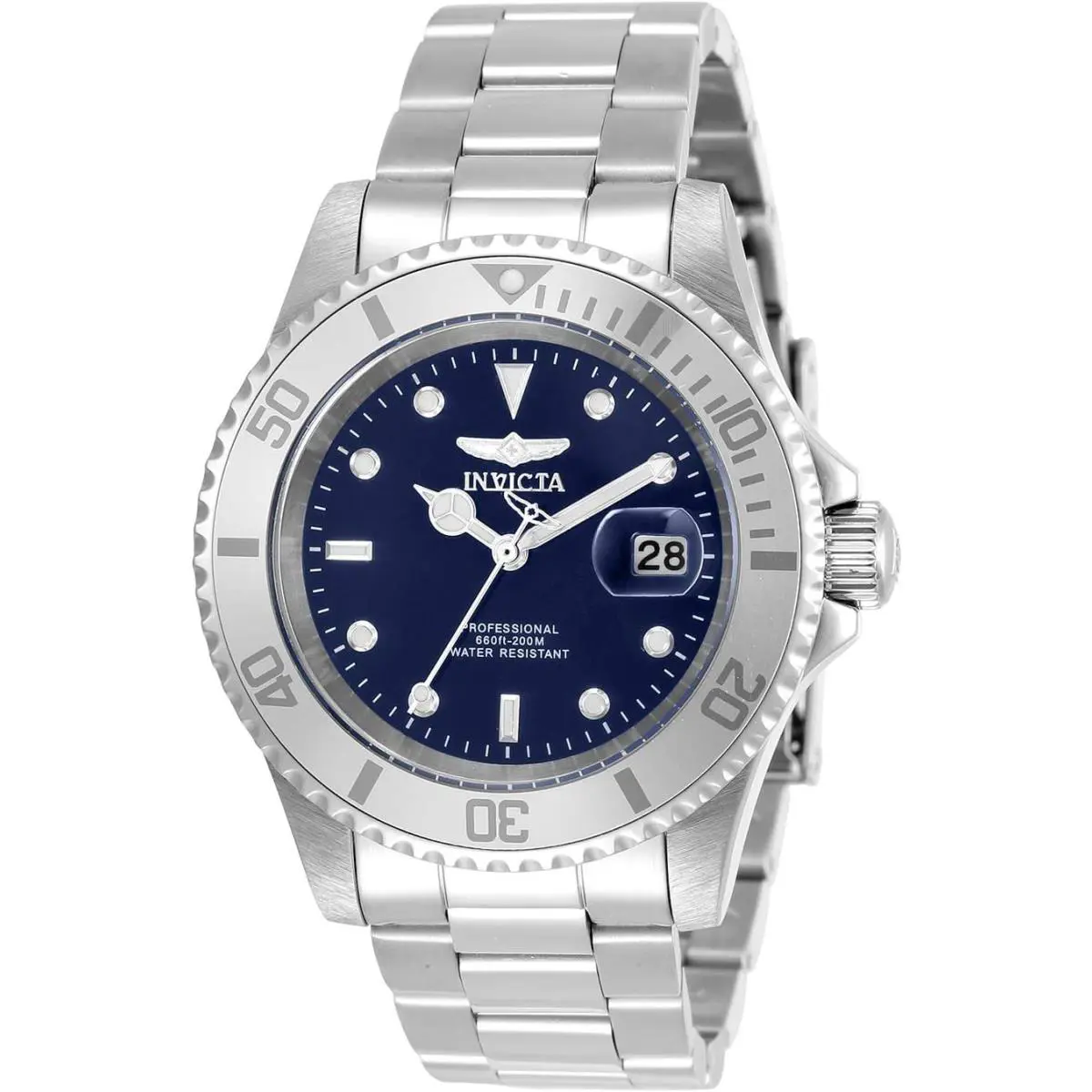 Invicta Men`s 34023 Pro Diver Quartz 3 Hand Blue Dial Stainless Steel Watch