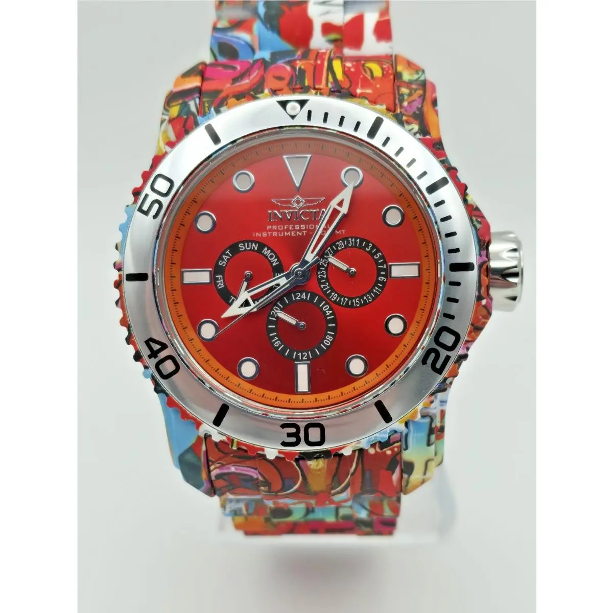 Men 48.8mm Pro Diver Graffiti Aquaplated Quartz Watch 47853 Multicolor by Invicta