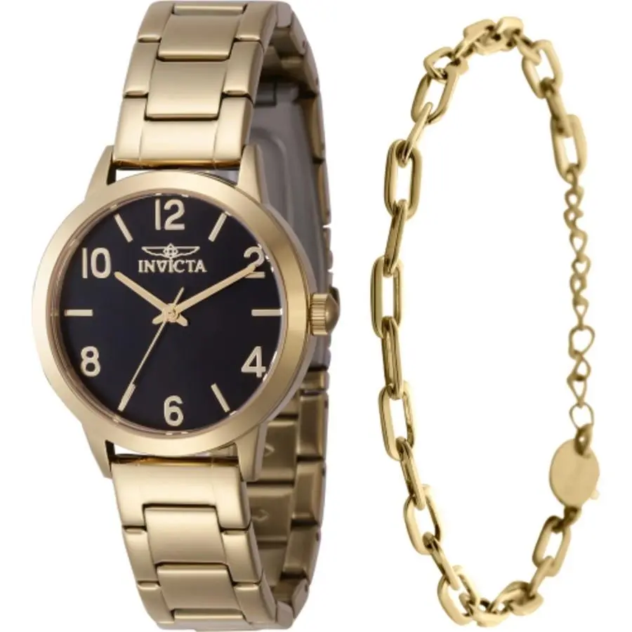 Wildflower Quartz Black Dial Ladies Watch 47273 with Bracelet by Invicta