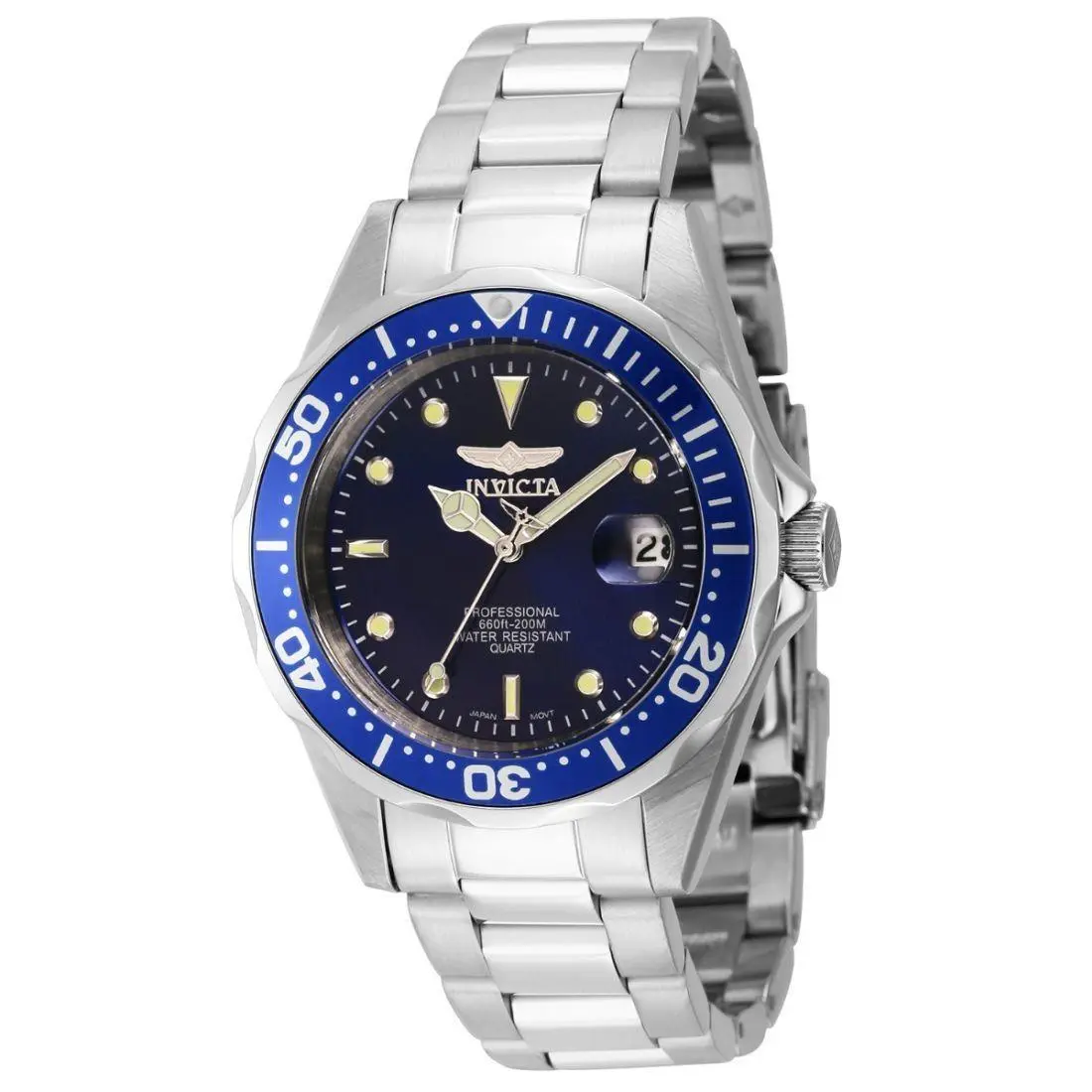 Invicta Pro Diver Men`s Blue Dial Quartz Watch 9204 - Face: Blue, Dial: Blue, Band: Silver