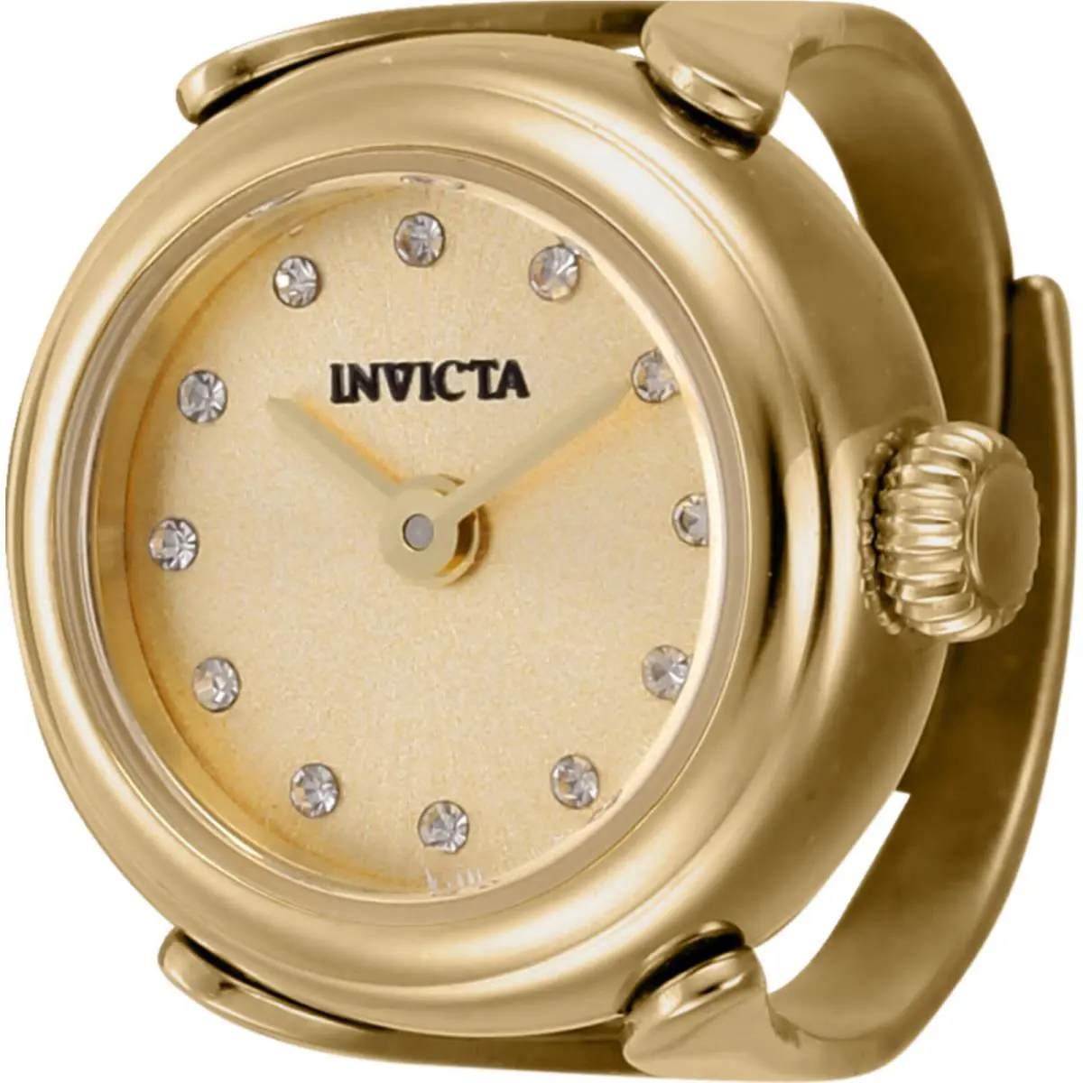 Invicta Women`s Watch Ring Mini Angel Quartz Steel Case Gold Tone Dial 44483