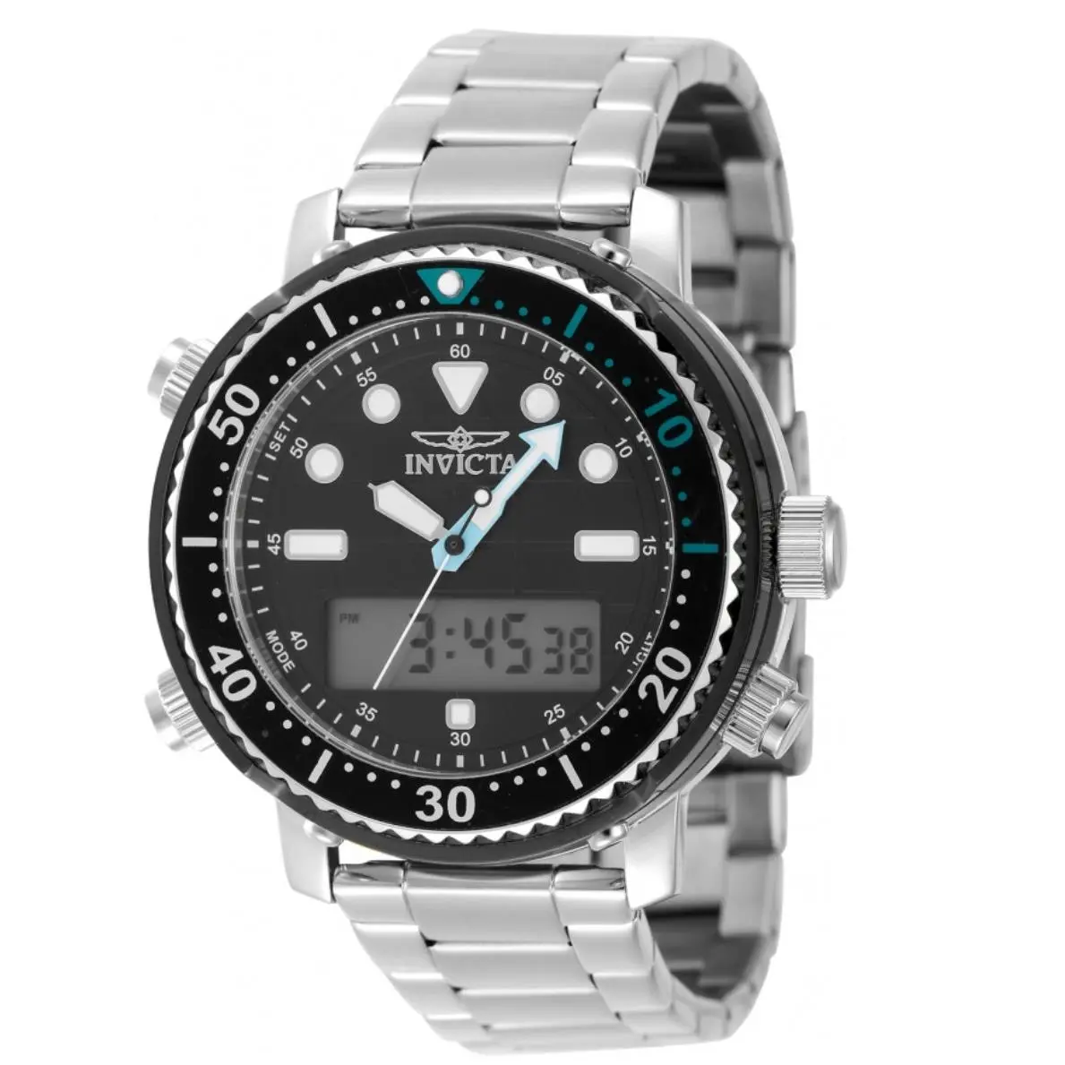Pro Diver 46.5mm Men`s Stainless Ana-digi Dual Time Watch 48370 by Invicta