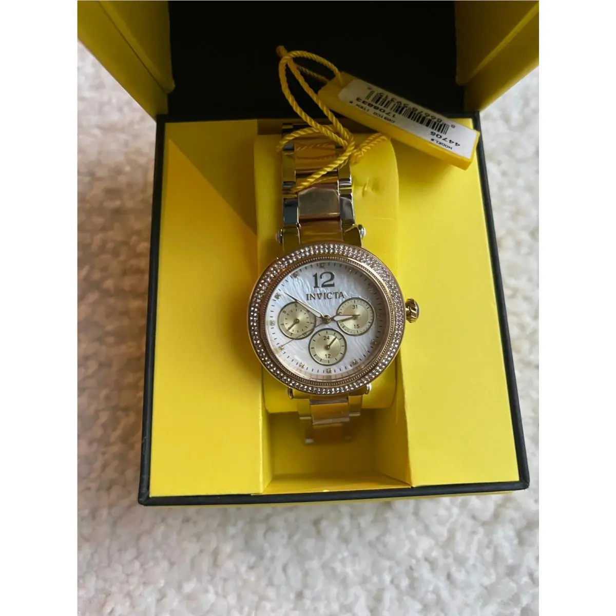 Bolt Gmt Quartz Crystal White Dial Ladies Watch 44705 by Invicta