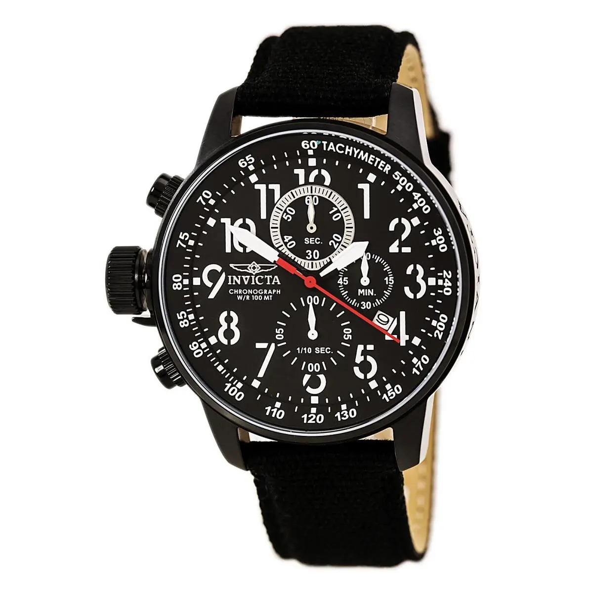 Men`s Watch I-force Japanese Quartz Chronograph Black Dial Strap 1517 by Invicta