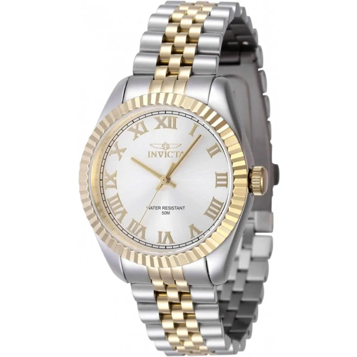 Invicta Women`s Watch Specialty Two Tone Silver and Yellow Gold Bracelet 47414 - Dial: Silver, Band: Silver, Yellow