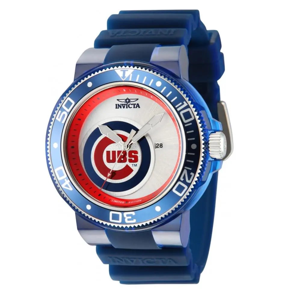 Mlb Chicago Cubs Men`s 52mm Limited Edition Quartz Silicone Watch 43136 by Invicta