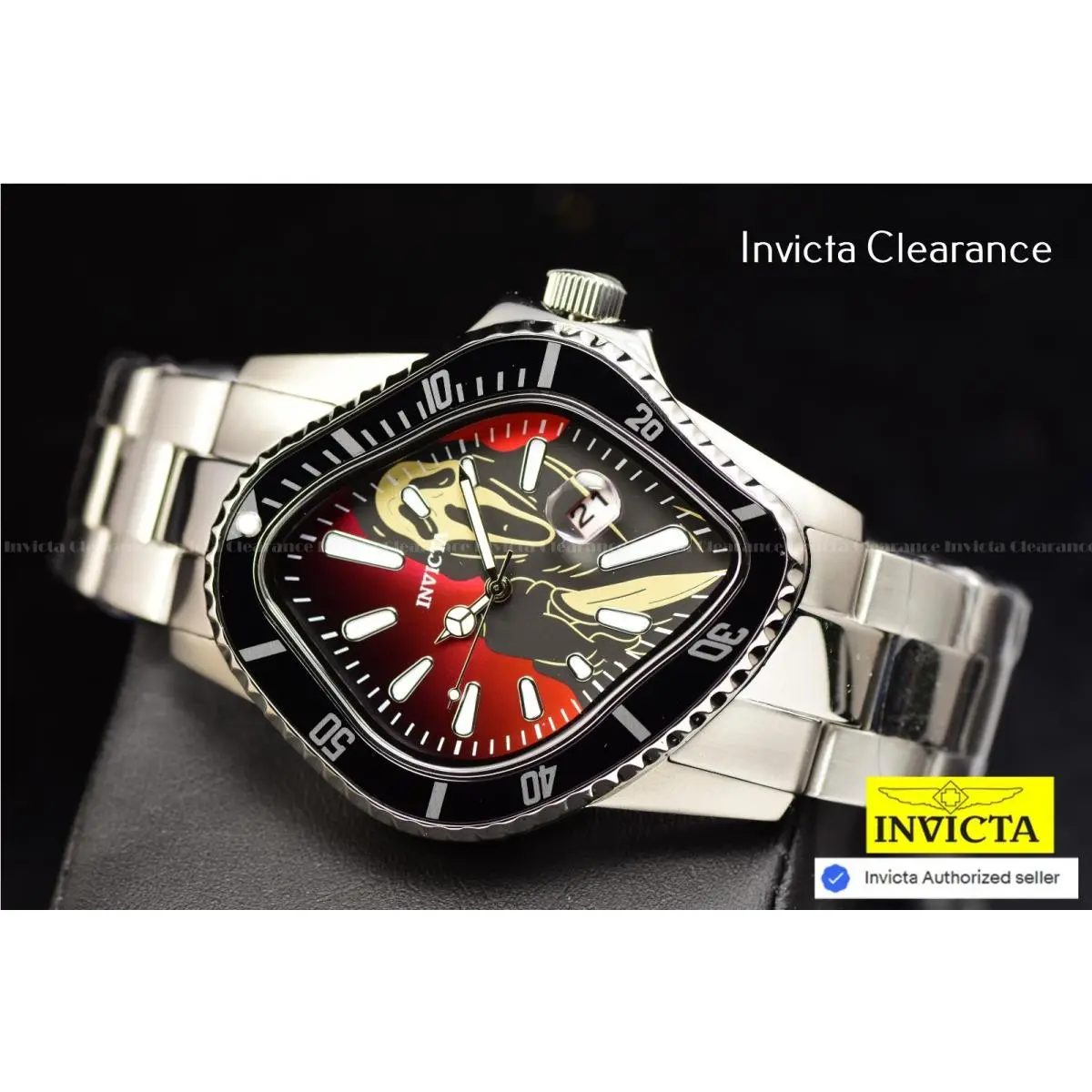 Invicta Artist Surreal Men`s Scream Silver Tone SS Watch - 40mm