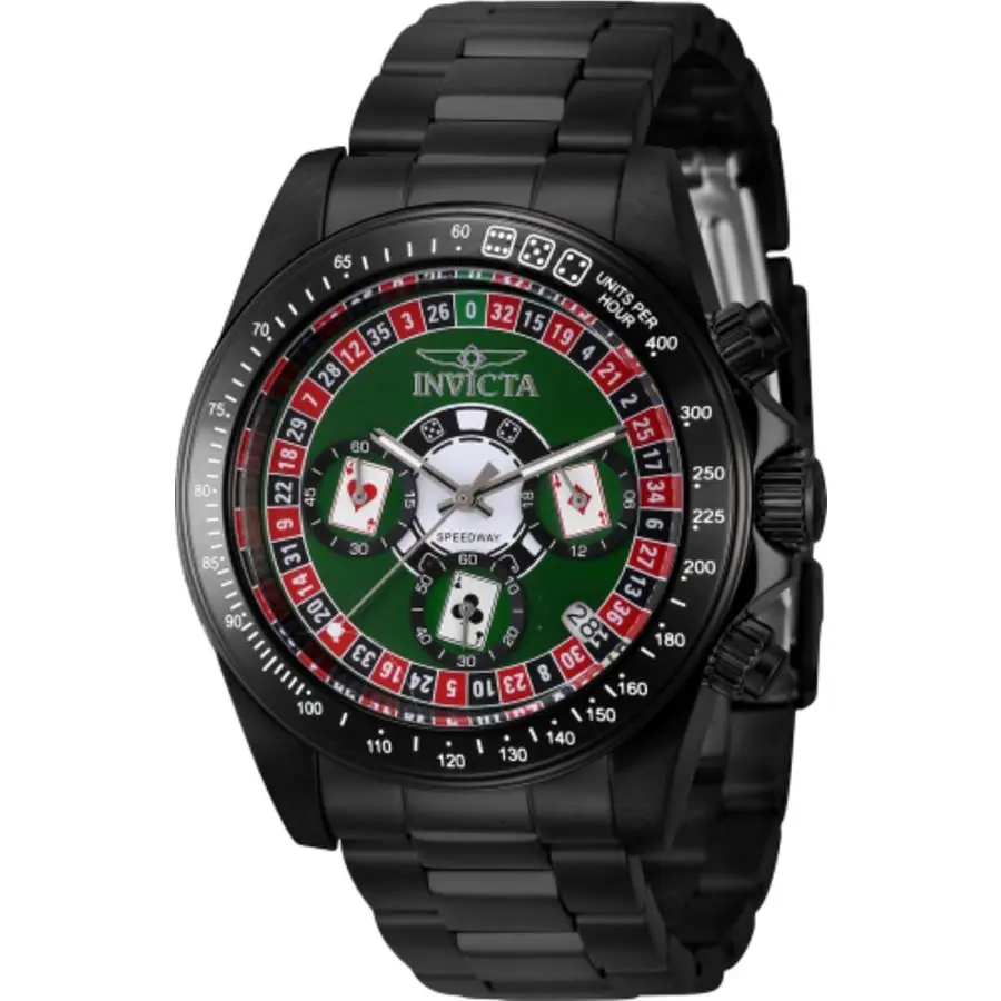 Invicta Speedway Roulette Casino Chronograph Gmt Green Dial Watch 44645