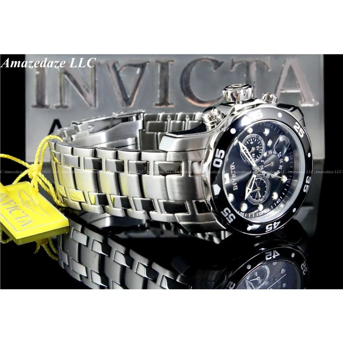 Invicta Men Pro Diver Scuba VD53 Chronograph Stainless St. Black Dial Watch