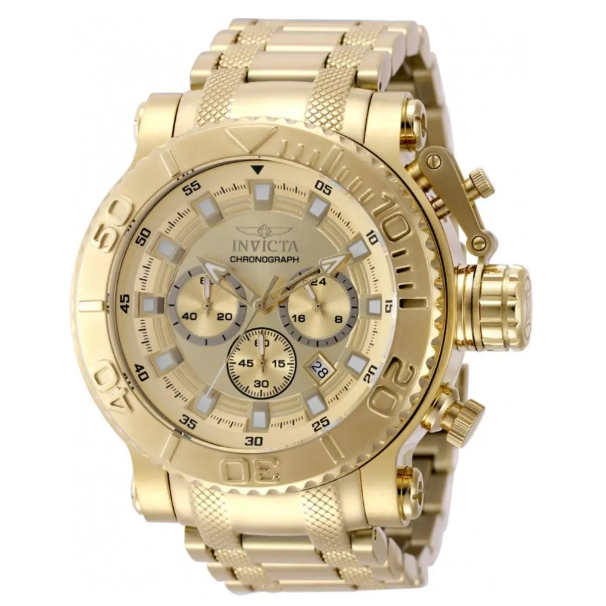 Coalition Forces Age Triple Gold Men`s 52mm Chronograph Watch 50115 by Invicta