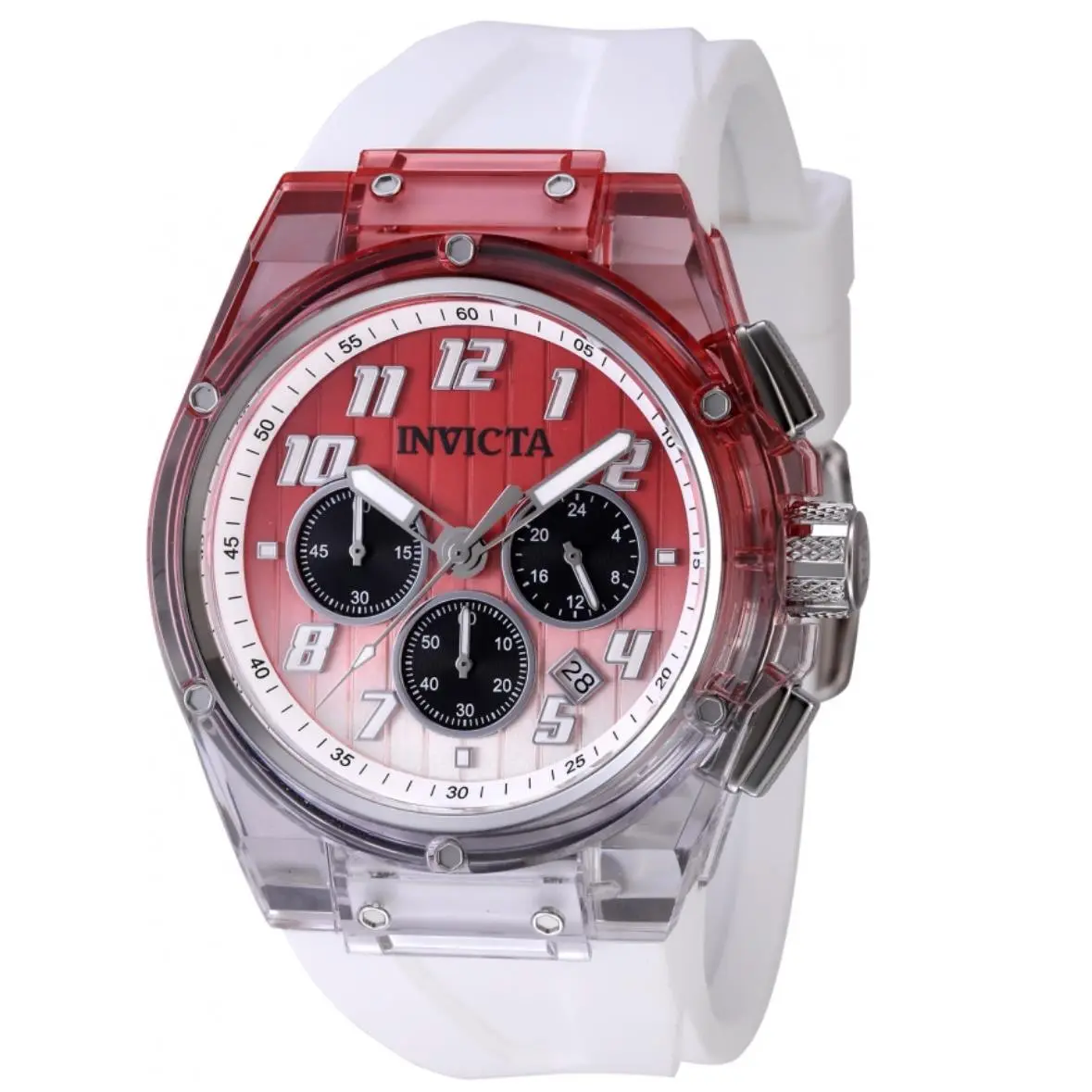 Invicta S1 Rally Prism Color Flip Men`s 44mm Red and White Chrono Watch 47346