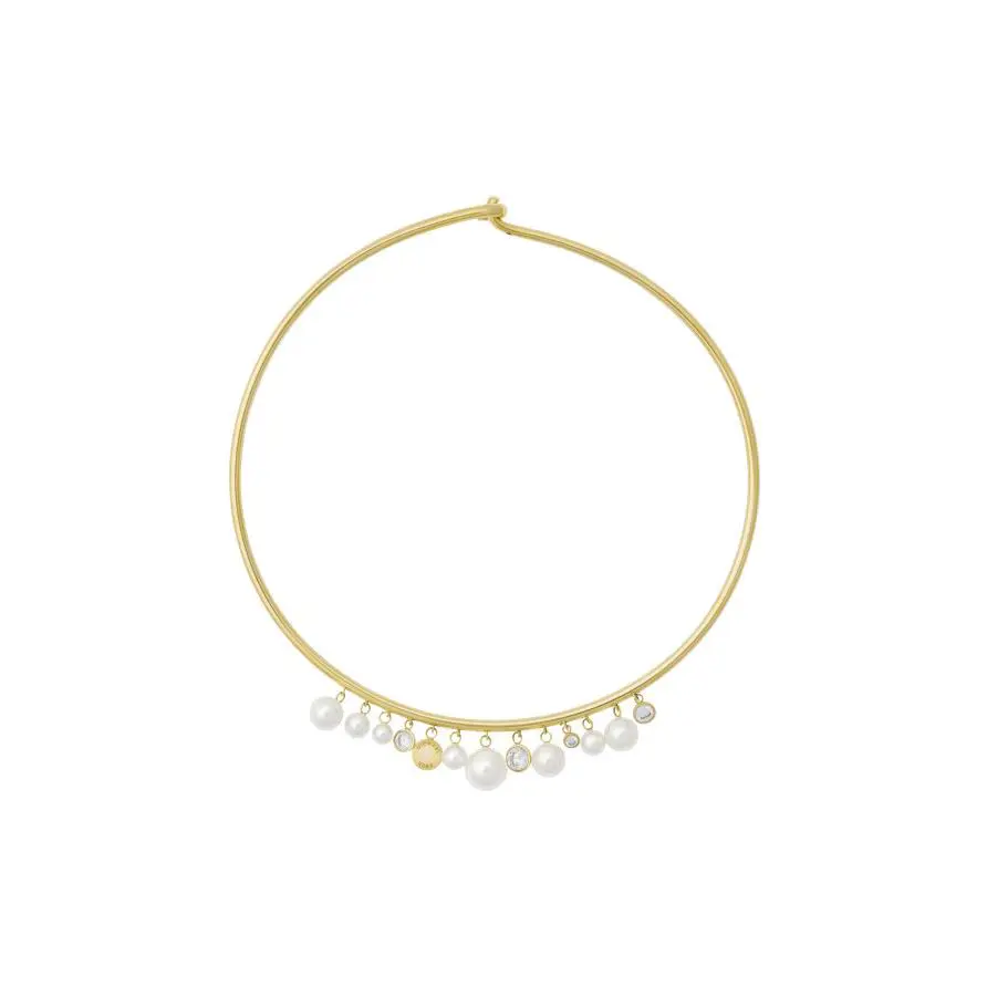 Michael Kors Gold-tone Crystal Artificial Pearl Hinged Choker MKJ6667710