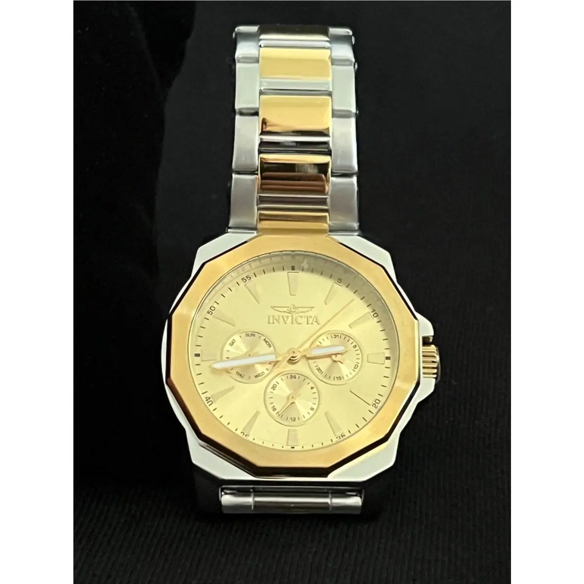 Speedway Multifunction Gold Dial Two Tone Watch 42mm by Invicta
