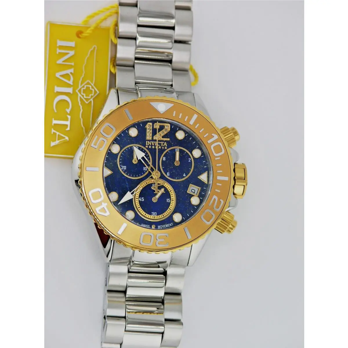 Invicta Reserve 45372 Grand Diver Swiss Chronograph Watch Blue Sapphire 52MM