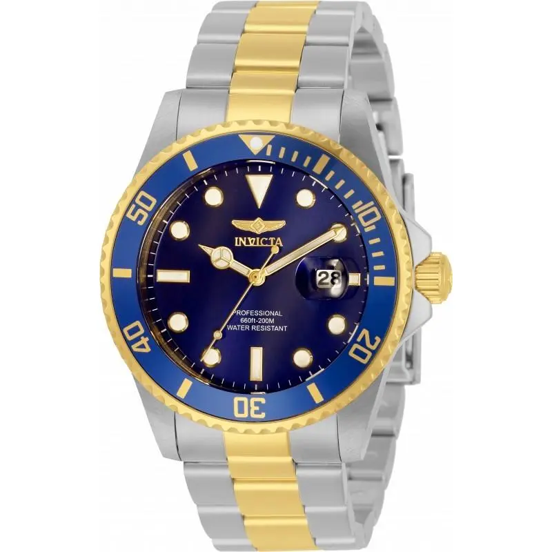 Men`s 33268 Pro Diver Quartz 3 Hand Blue Dial Watch by Invicta