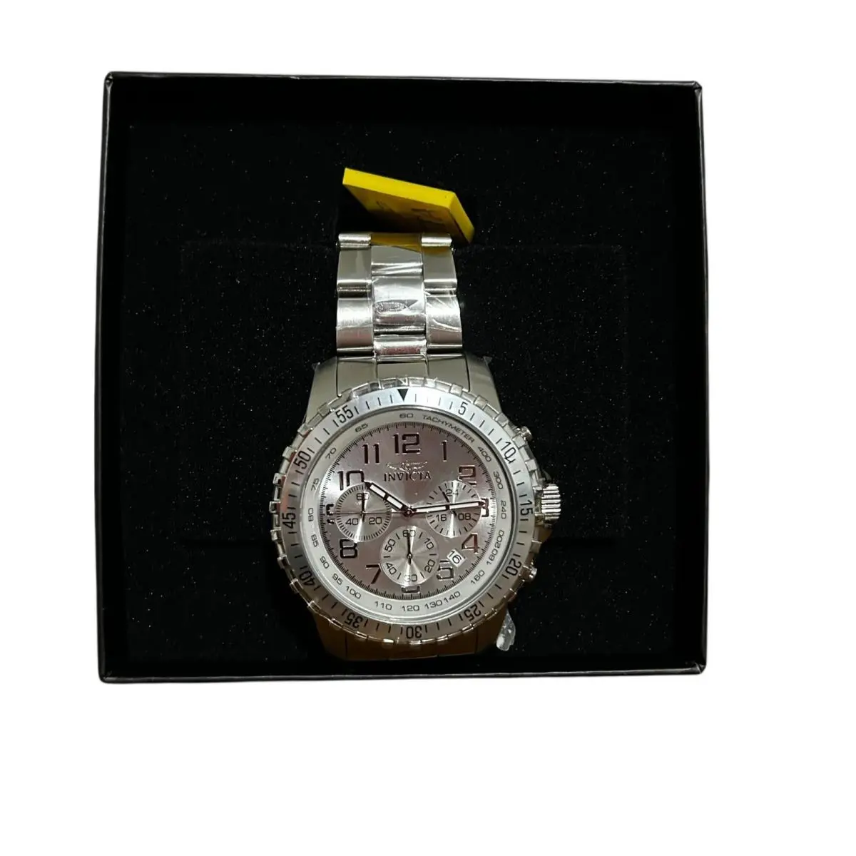 Invicta Men`s 45mm Specialty Pilot Chronograph Silver Dial Silver Tone SS Watch