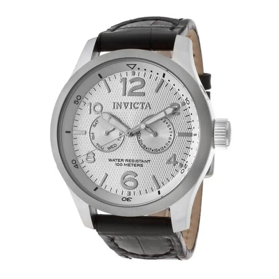 Invicta Force Silver Dial Men`s Watch 13008 - Dial: Silver-tone, Band: Black, Bezel: Silver-tone