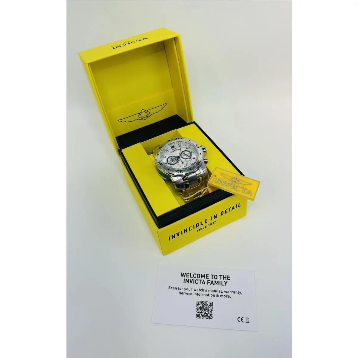 Invicta Mens Pro Diver Scuba Chronograph Silver Dial Bracelet 48mm SS Watch