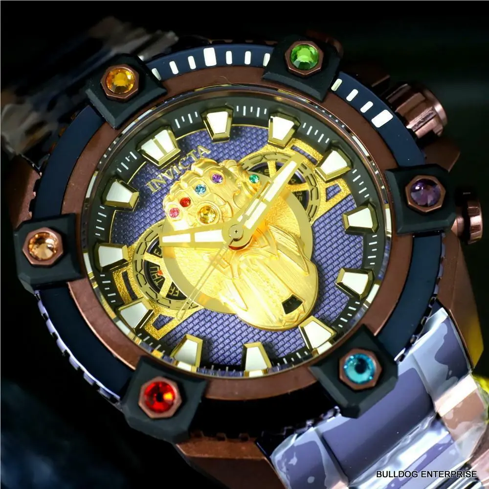Invicta Grand Octane Marvel Thanos Infinity Gauntlet Steel Swiss 63mm Watch