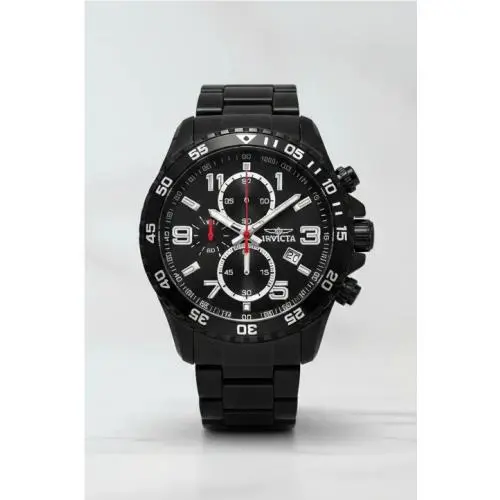 Invicta Specialty Men 45mm Black IP Chronograph Dial Steel Quartz Watch 14880
