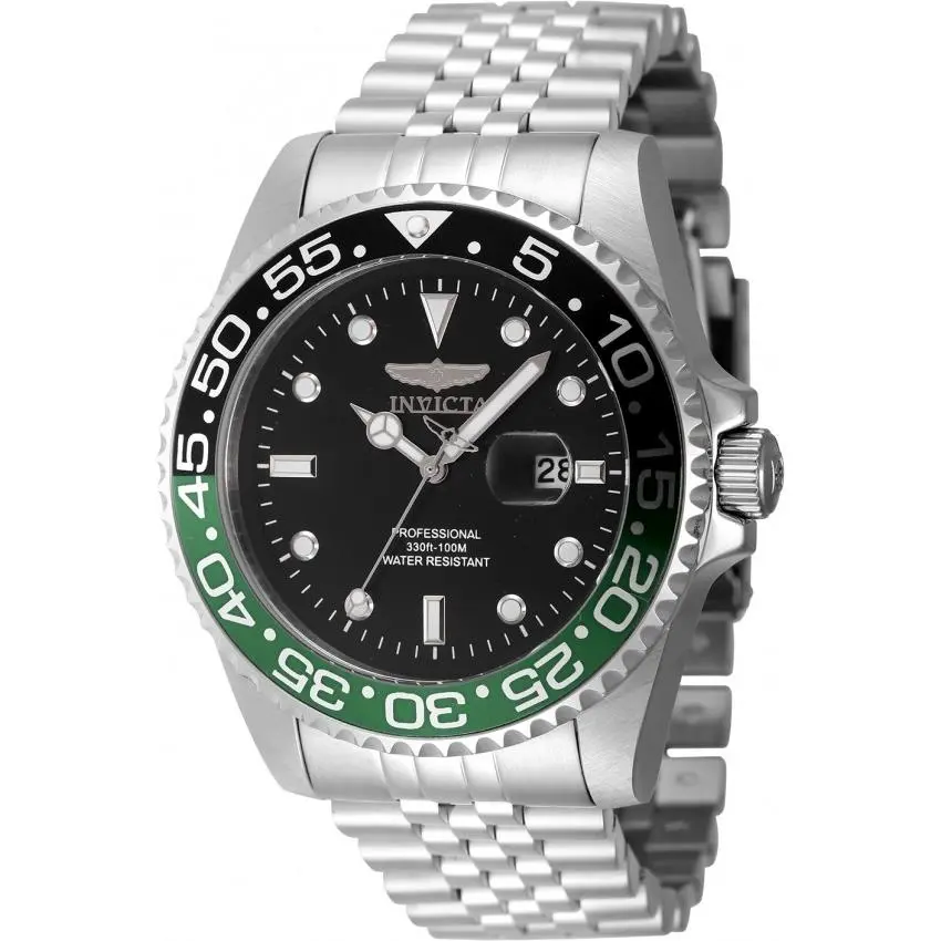 Invicta Pro Diver Quartz Black Dial Sprite Bezel Men`s Watch 48387