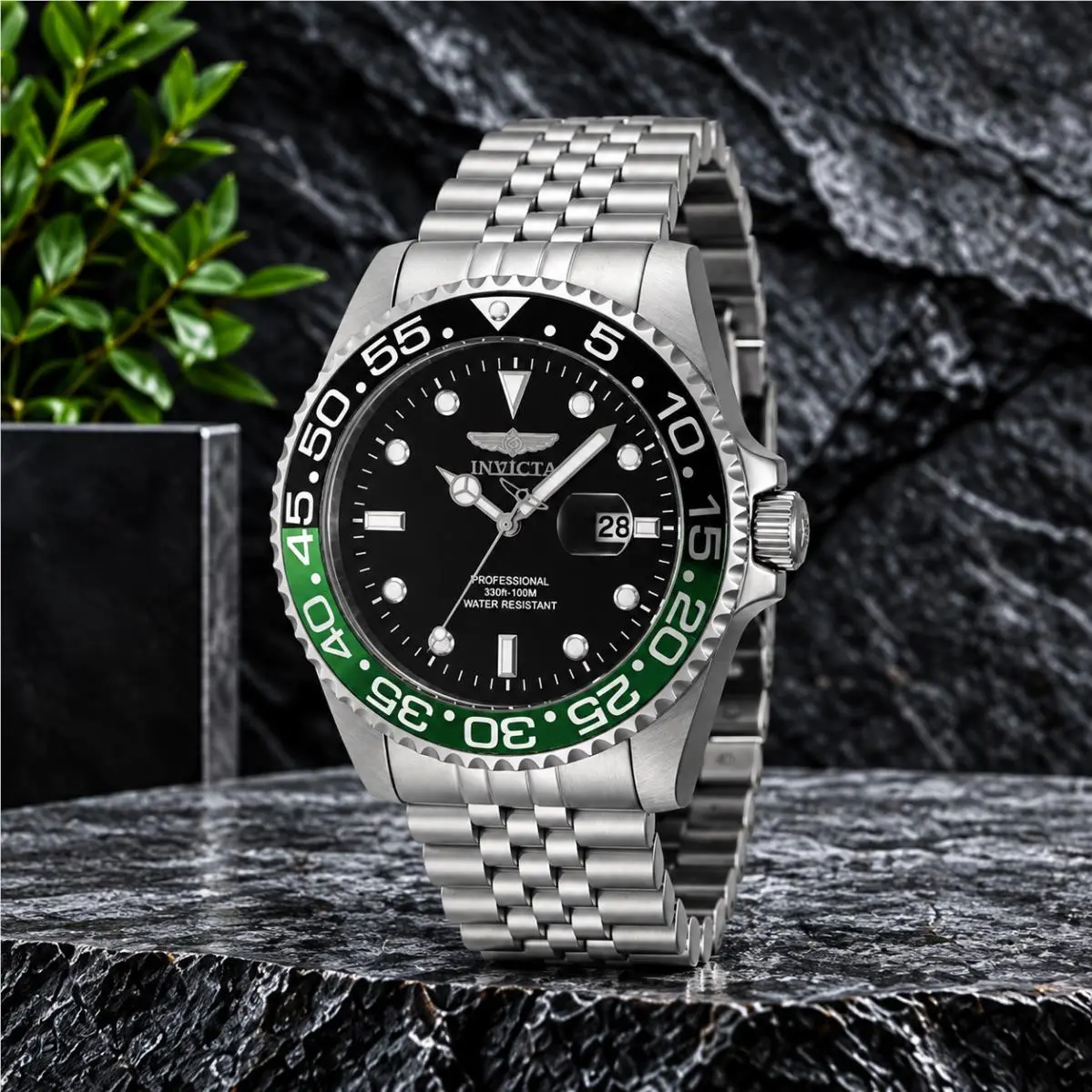 Invicta Grand Diver Men`s 47mm Black Dial Stainless Steel Watch 48387