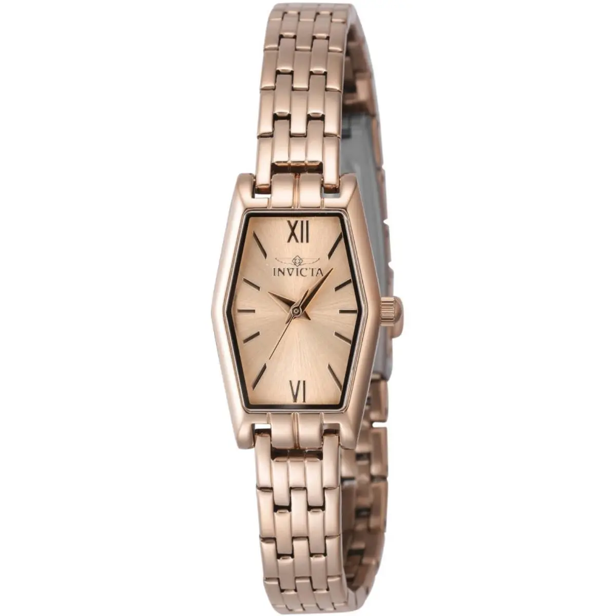 Invicta Women`s Watch Angel Quartz Rose Gold Brass Dial Steel Bracelet 48129