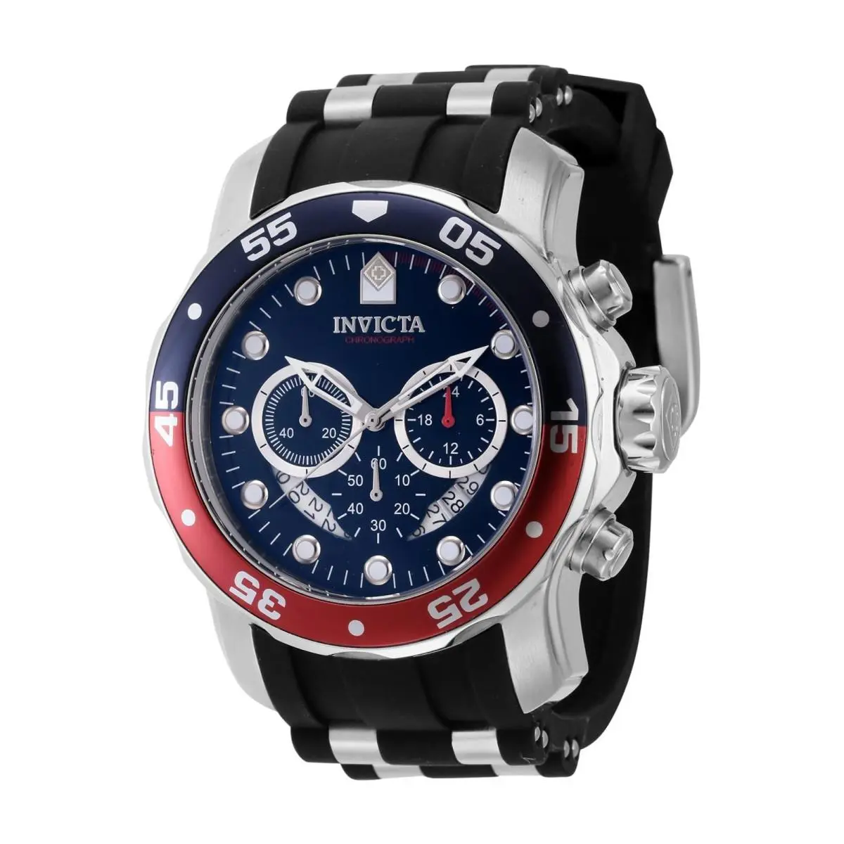 Invicta Pro Diver 44521 Mens 48mm Black Dial Quartz Stainless Steel Watch - Silver