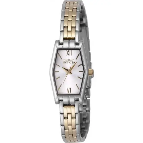 Invicta Women`s Watch Angel Quartz Silver Dial Two Tone Steel Bracelet 48128