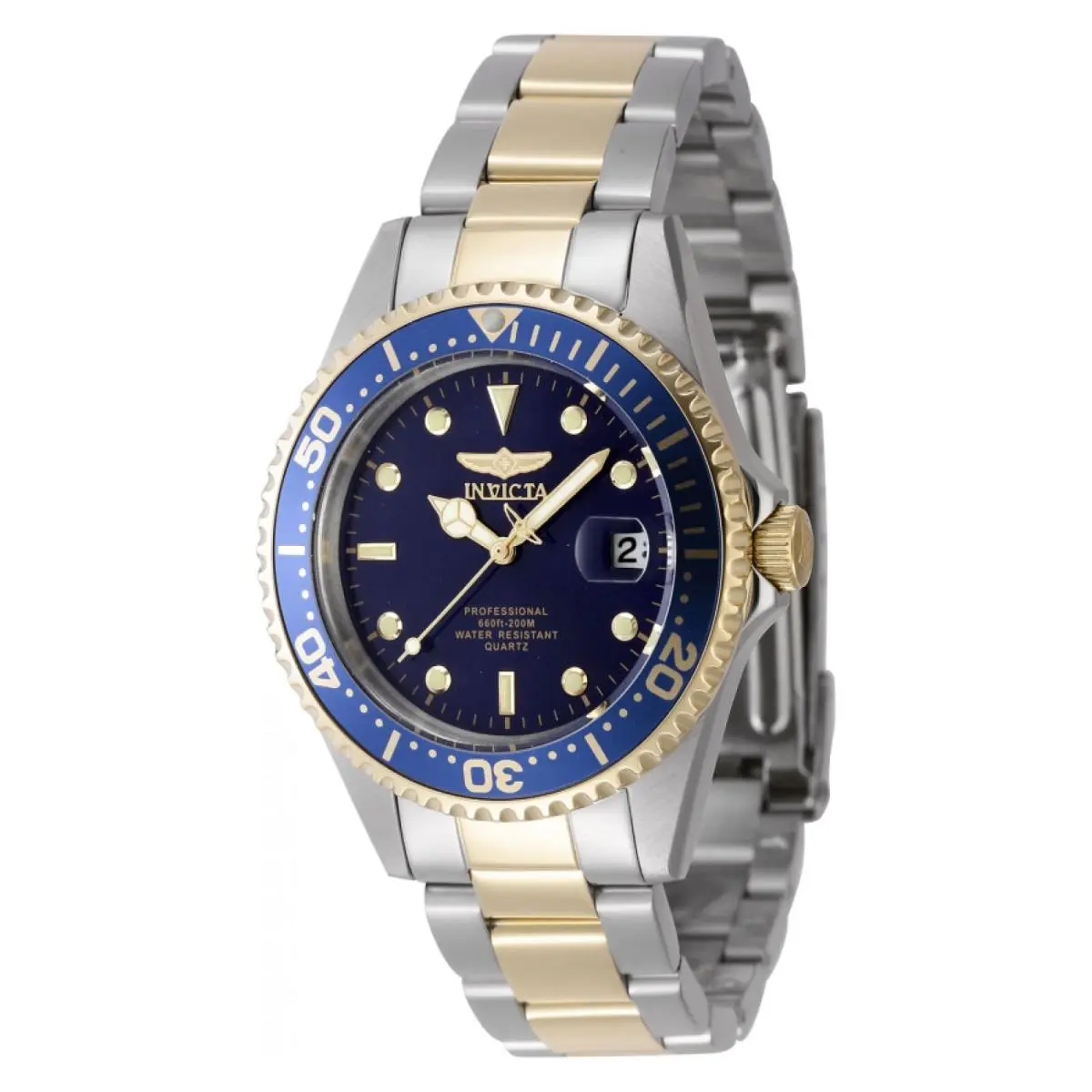 Watch Invicta 8935OB Pro Diver Men 37.5 mm Stainless Steel - Dial: Blue, Band: Gold, Steel, Bezel: Blue