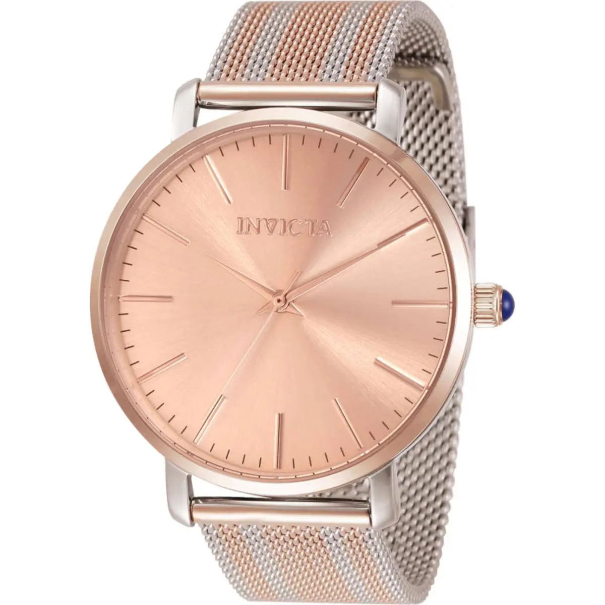 Women`s Watch Angel Quartz Rose Gold Dial Two Tone Steel Bracelet 33937 by Invicta