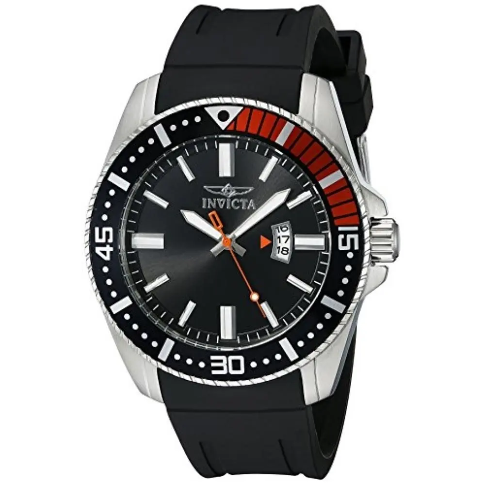Invicta 21392 Men`s Pro Diver Quartz 48MM Black Dial Black Silicone Watch