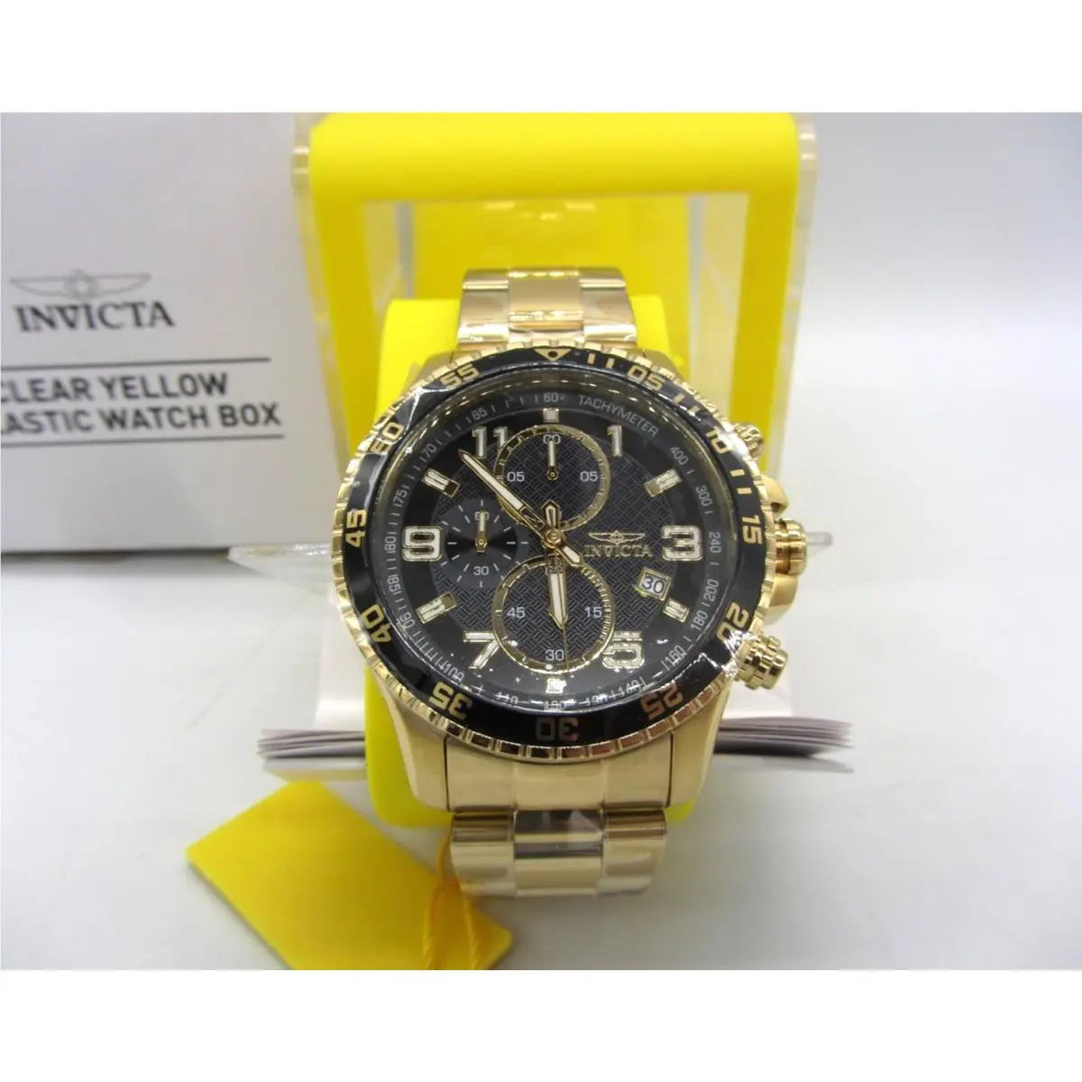 Invicta Specialty Mens Watch 45mm Chronograph Gold Black 44525